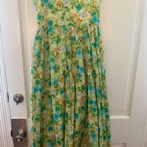 Chadwick’s Size 10 Strapless Multi color green  Dress Summer Lining Comfortable